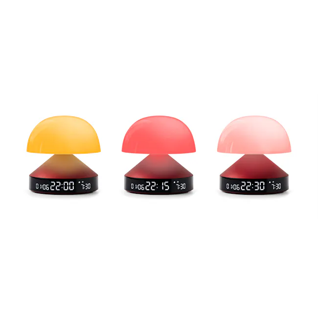 Lexon MINA Sunrise Rechargeable Portable LED Lamp with Alarm Clock (Dark Red) - 12