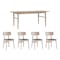 Hayton Dining Table 1.8m with 4 Tacy Dining Chairs in Natural
