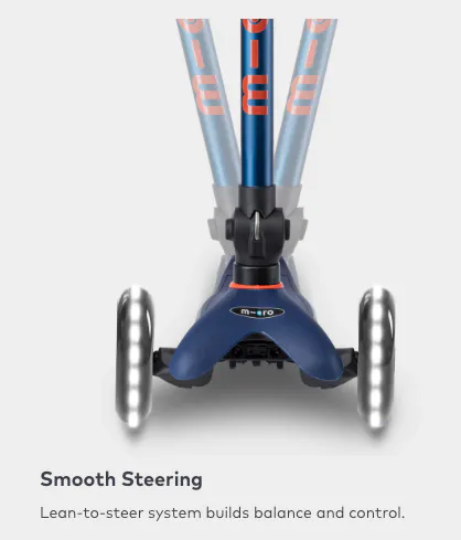 Micro Mini Deluxe Foldable LED Scooter - Navy Blue (Age 1-5) - 9