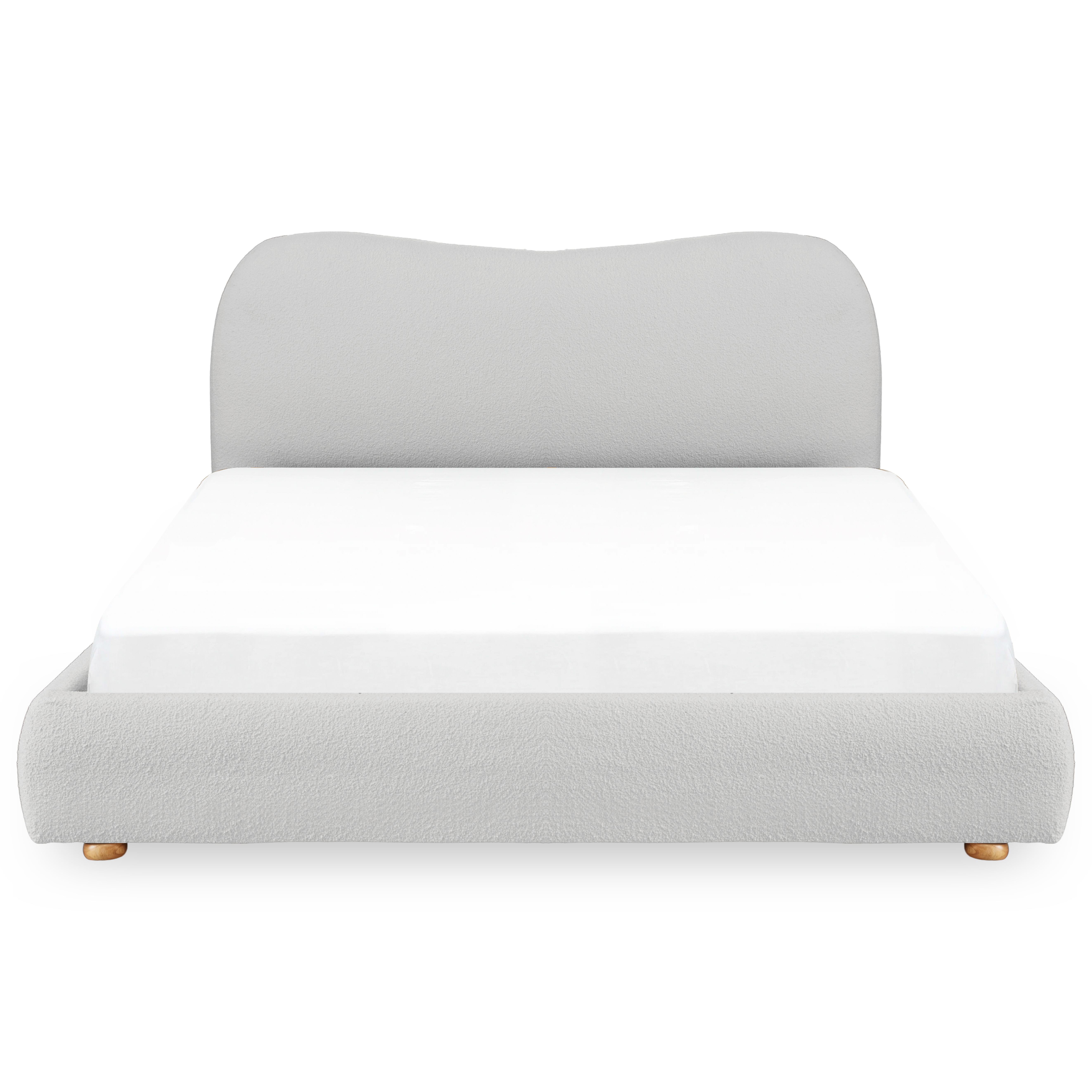 Arianna King Bed - Grey Boucle
