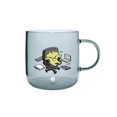 Employed At What Cost Frog Glass Cup - Grey