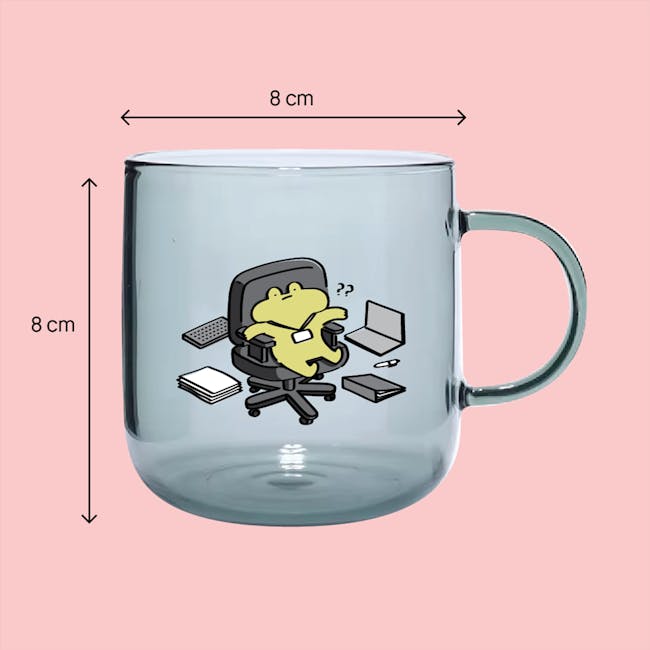 Employed At What Cost Frog Glass Cup - Grey - 3
