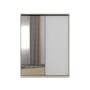 Lorren Sliding Door Wardrobe 2 with Mirror - Matte White, White Oak - 0