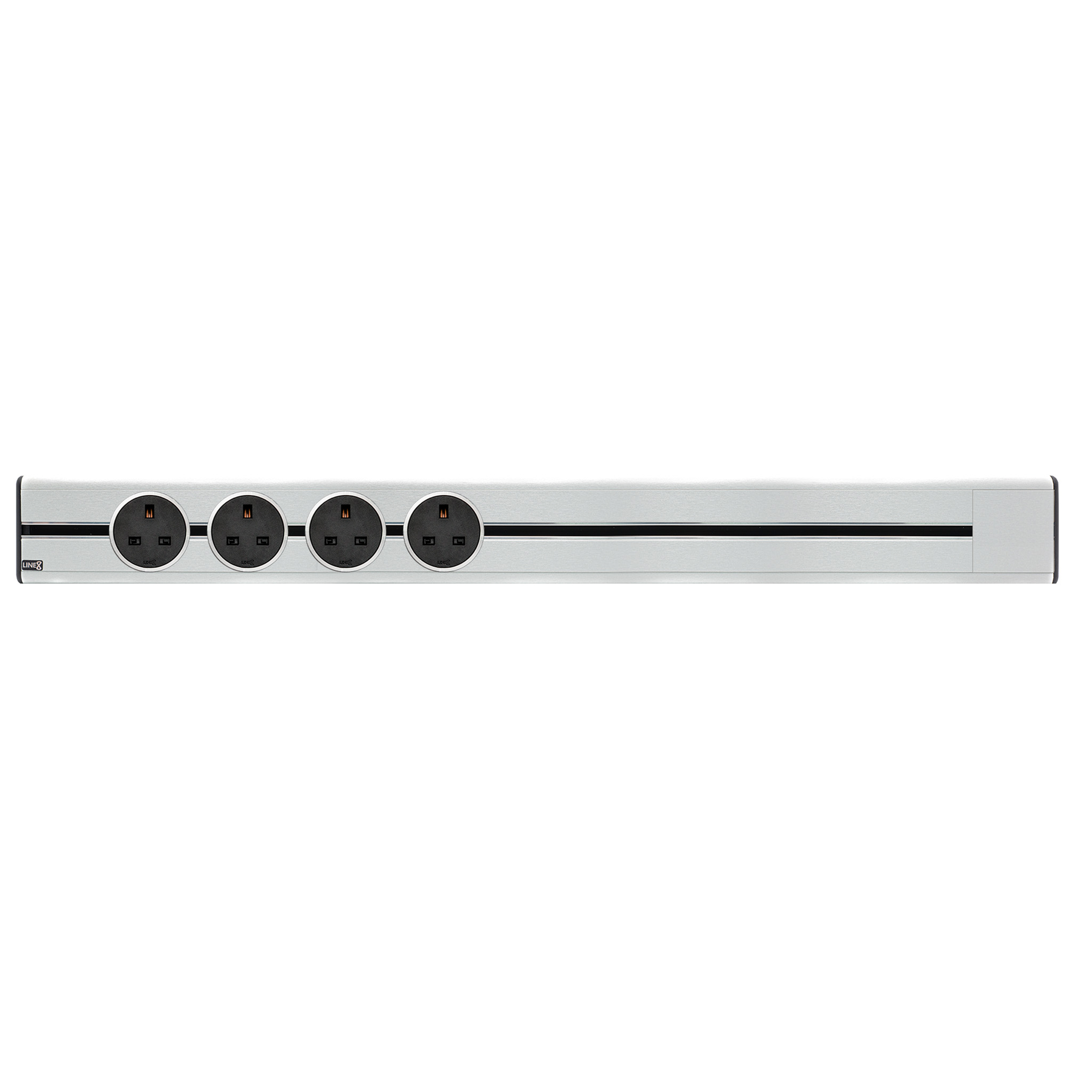 Line8 Power Track 800mm + 4 Adaptors Bundle - Silver Hairline