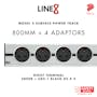 Line8 Power Track 800mm + 4 Adaptors Bundle - Silver Hairline - 5
