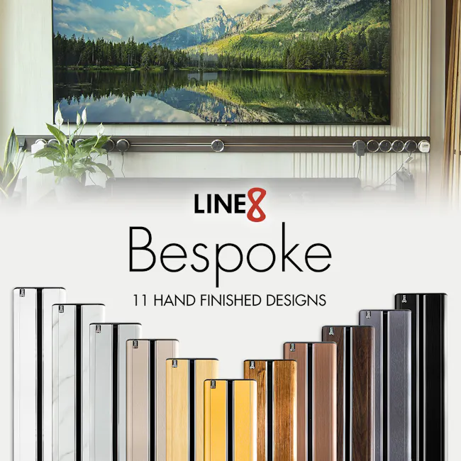 Line8 Power Track 800mm + 4 Adaptors Bundle - Silver Hairline - 12 - Hand-finished designs with sleek lines, Modern and