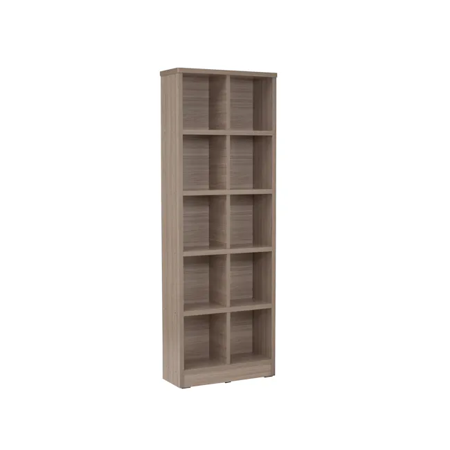 Harry 2x5 Shelving Unit - Ebonnese - 2 - Wooden bookshelf, minimalist design, tall bookshelf, empty shelves, light wood