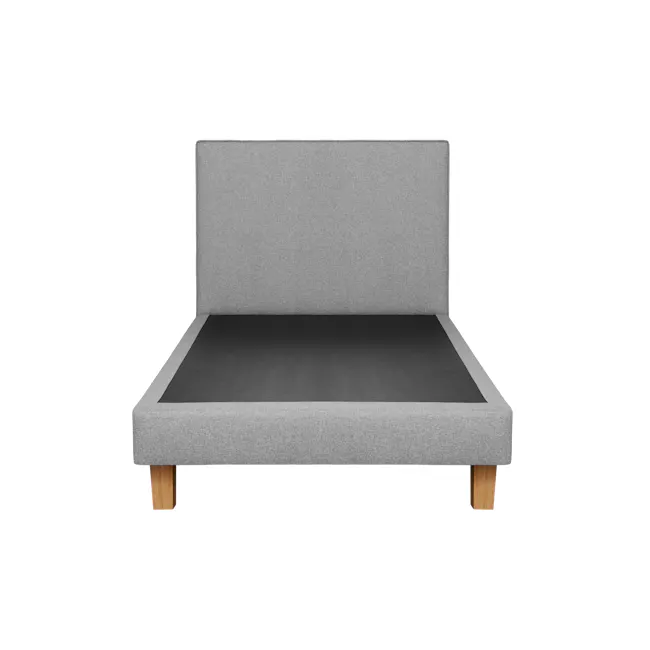 ESSENTIALS Single Headboard Divan Bed - Snow (Faux leather) - 2 - Grey upholstered bench, minimalist design, modern