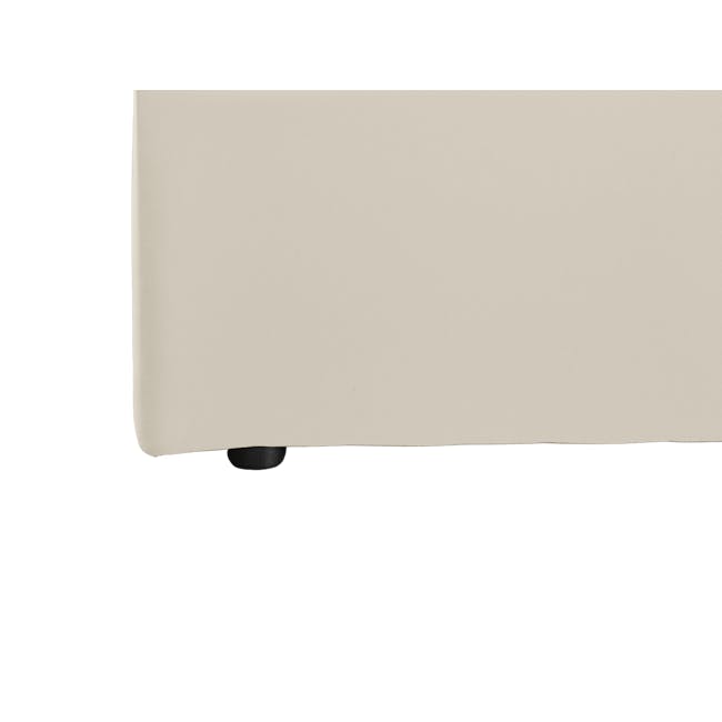 Arthur Single Storage Bed - Ivory (Faux Leather) - 8 - Creamy beige, soft texture, smooth finish, elegant design, minimalist