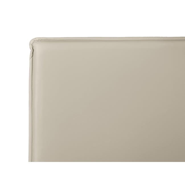 Arthur Single Storage Bed - Ivory (Faux Leather) - 9 - Beige fabric, smooth texture, subtle pattern, soft lighting