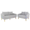 Hana 3 Seater Sofa with Hana 2 Seater Sofa - Light Grey