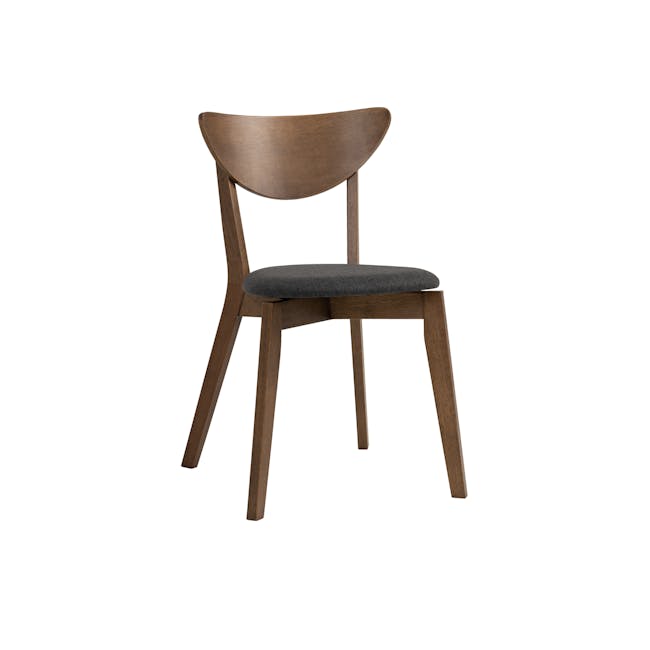 Harold Dining Table 1.5m in Cocoa with Harold Bench 1m with 2 Harold Dining Chairs in Seal - 18 - Wooden chair with curved