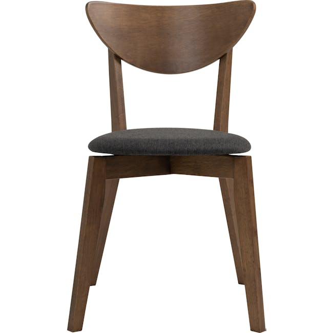 Harold Dining Table 1.5m in Cocoa with Harold Bench 1m with 2 Harold Dining Chairs in Seal - 21 - Wooden chair with curved