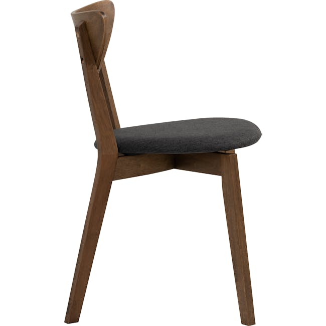 Harold Dining Table 1.5m in Cocoa with Harold Bench 1m with 2 Harold Dining Chairs in Seal - 22 - Wooden chair with curved