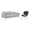 Emerson 3 Seater Sofa in Slate with Ormer Lounge Chair in Titanium (Faux Leather) - 0
