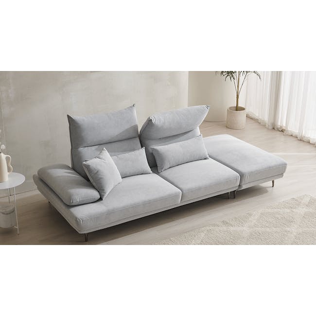 Cornell 3 Seater Adjustable Chaise Sofa - Cream (Pet Friendly) - 11