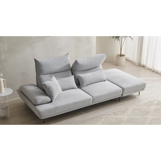 Cornell 3 Seater Adjustable Chaise Sofa - Cream (Pet Friendly) - 11