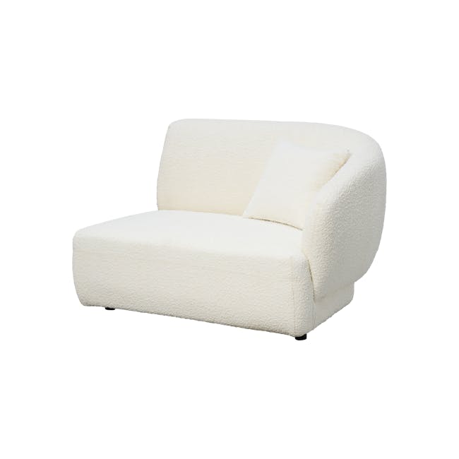 Nomi Corner Sectional Sofa - White Boucle (Eco Clean Fabric) - 6