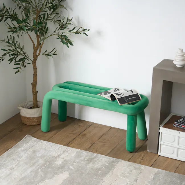 Pilo Bench 1m - Mint Green (Velvet) - 2