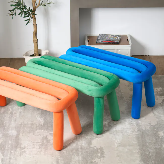 Pilo Bench 1m - Mint Green (Velvet) - 8