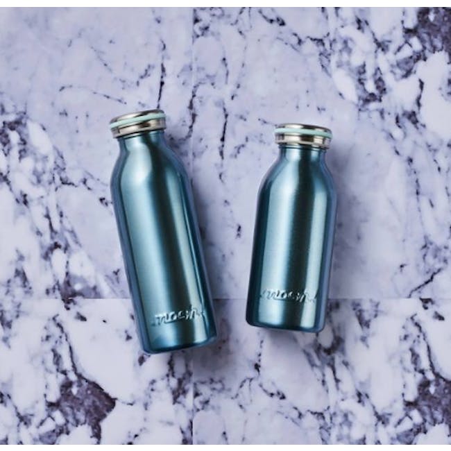 MOSH! Double-walled Stainless Steel Bottle 350ml -  Pearl Blue - 1