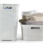 Rattan Style Rectangular Hamper with Lid - Off White (2 Sizes) - 1