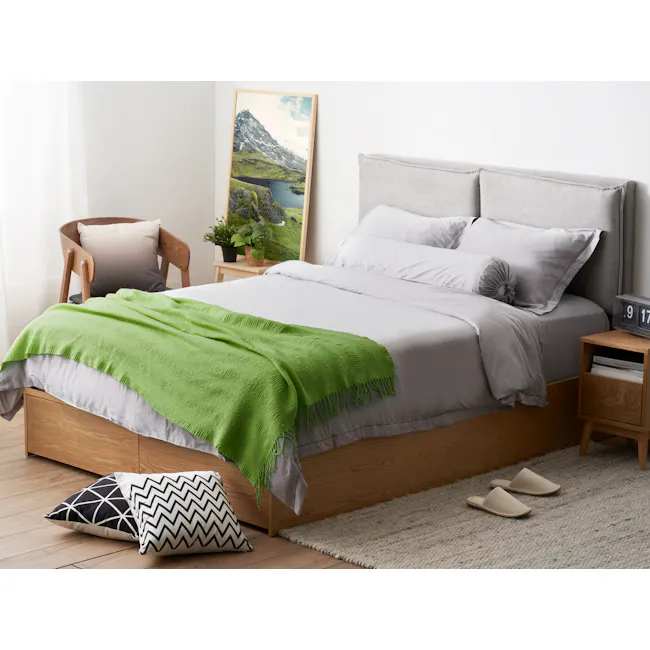 Erin Bamboo Duvet Cover - Dusk Grey (3 Sizes) - 2