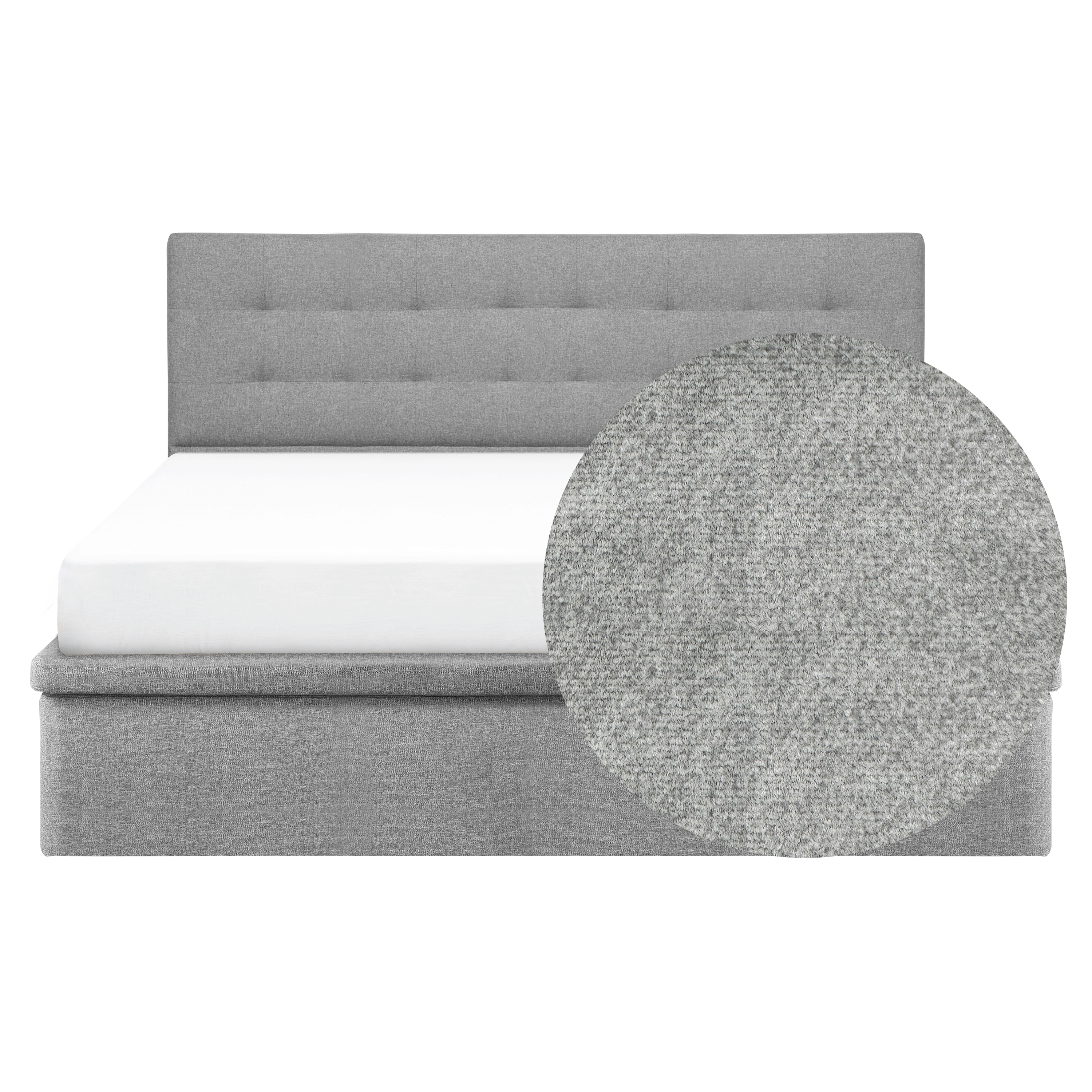 ESSENTIALS King Headboard Storage Bed - Mink Grey (Pet Friendly)