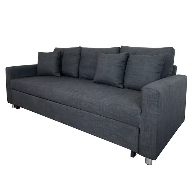 Vernon 3 Seater Sofa Bed - Dark Grey (Removable Covers) - 10 - Grey upholstered sectional sofa, modern design, comfortable