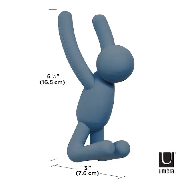 Buddy Wall Hook - Pastel (Set of 3) - 7 - Blue, 3D humanoid figure, Height measurement in centimeters, Scale comparison