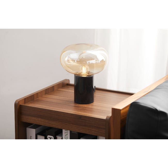 Marvy Marble Table Lamp - Black, Amber - 1