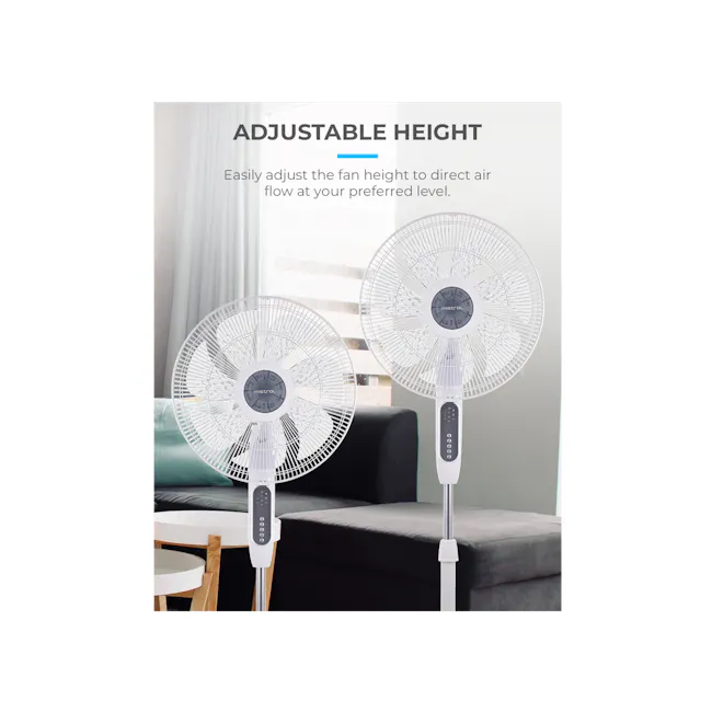 Mistral 16” Stand Fan with Remote MSF1637R - 5 - Adjustable height fan stands, Sleek design with adjustable height, Portable