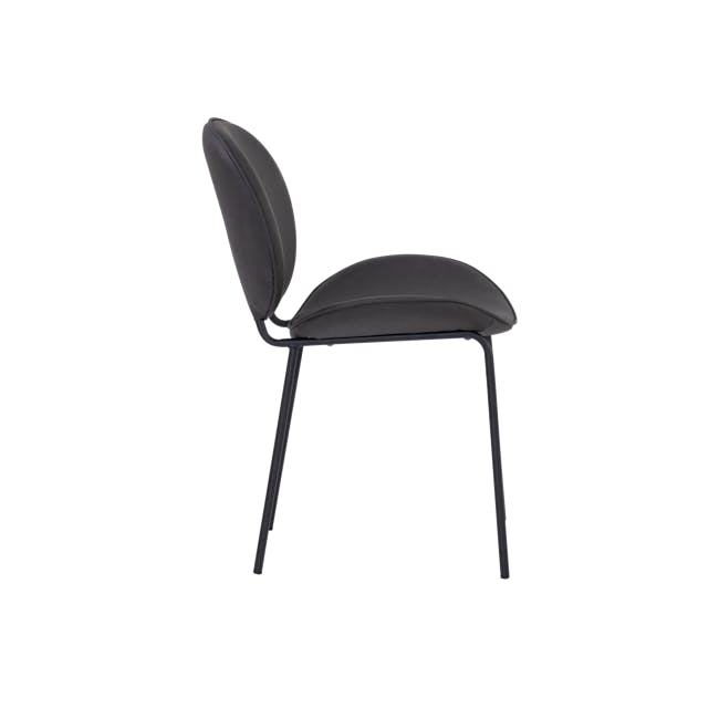 Ormer Dining Chair - Matt Black, Titanium (Faux Leather) - 3