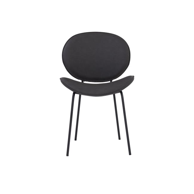 Ormer Dining Chair - Matt Black, Titanium (Faux Leather) - 4