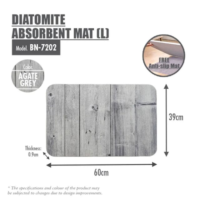 Slatted Wood Diatomite Mat  - White Oak - 6