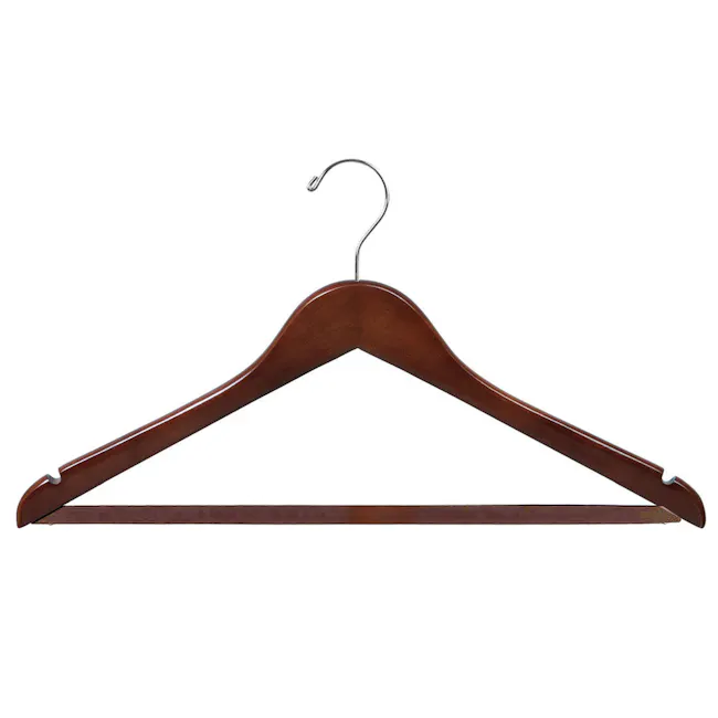 Wooden Hanger - Walnut - 1 - Wooden hanger, elegant hanger, simple hanger, wooden hanger design, hanger with curved handle