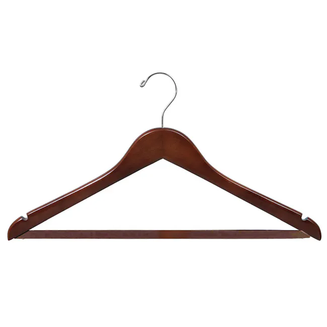 Wooden Hangers (Set of 10) - Walnut - 4 - Wooden hanger, elegant hanger, simple hanger, wooden hanger design, hanger with