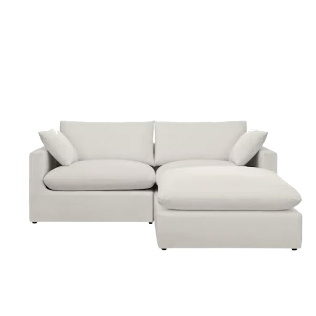 Russell 3 Seater Sofa with Ottoman - Dew (Eco Clean Fabric) - 0