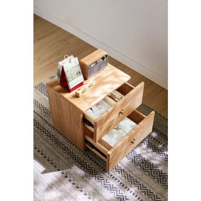 Cara Twin Drawer Bedside Table - 5