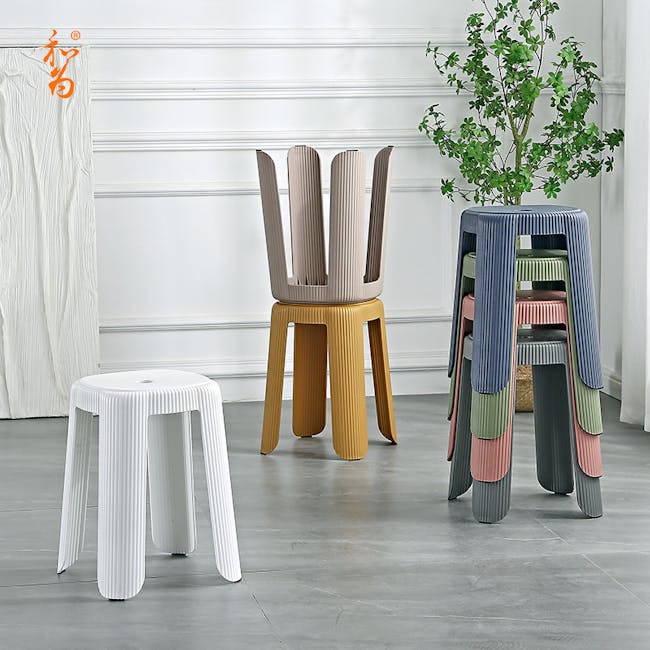 Rye Stackable Stool - White - 8