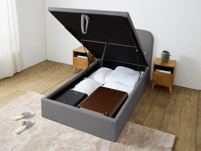 (As-is) Nolan Single Storage Bed - Hailstorm - 4 - 6