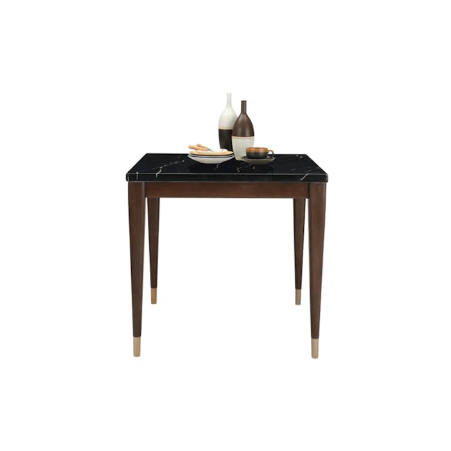 Persis Marble Square Dining Table 0.8m - Black, Walnut - 3