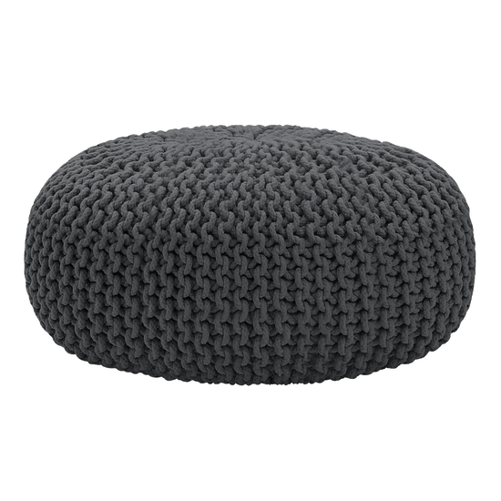 Maui Knitted Pouf - Charcoal Grey