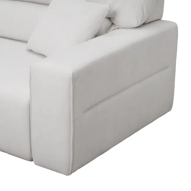 (As-is) Forte Right Arm Power Sliding Extension Sofa Unit - Misty Grey (Scratch Resistant) - 12