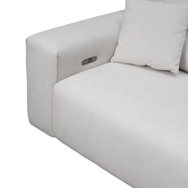 Forte Right Arm Power Sliding Extension Sofa Unit - Misty Grey (Scratch Resistant) - 3