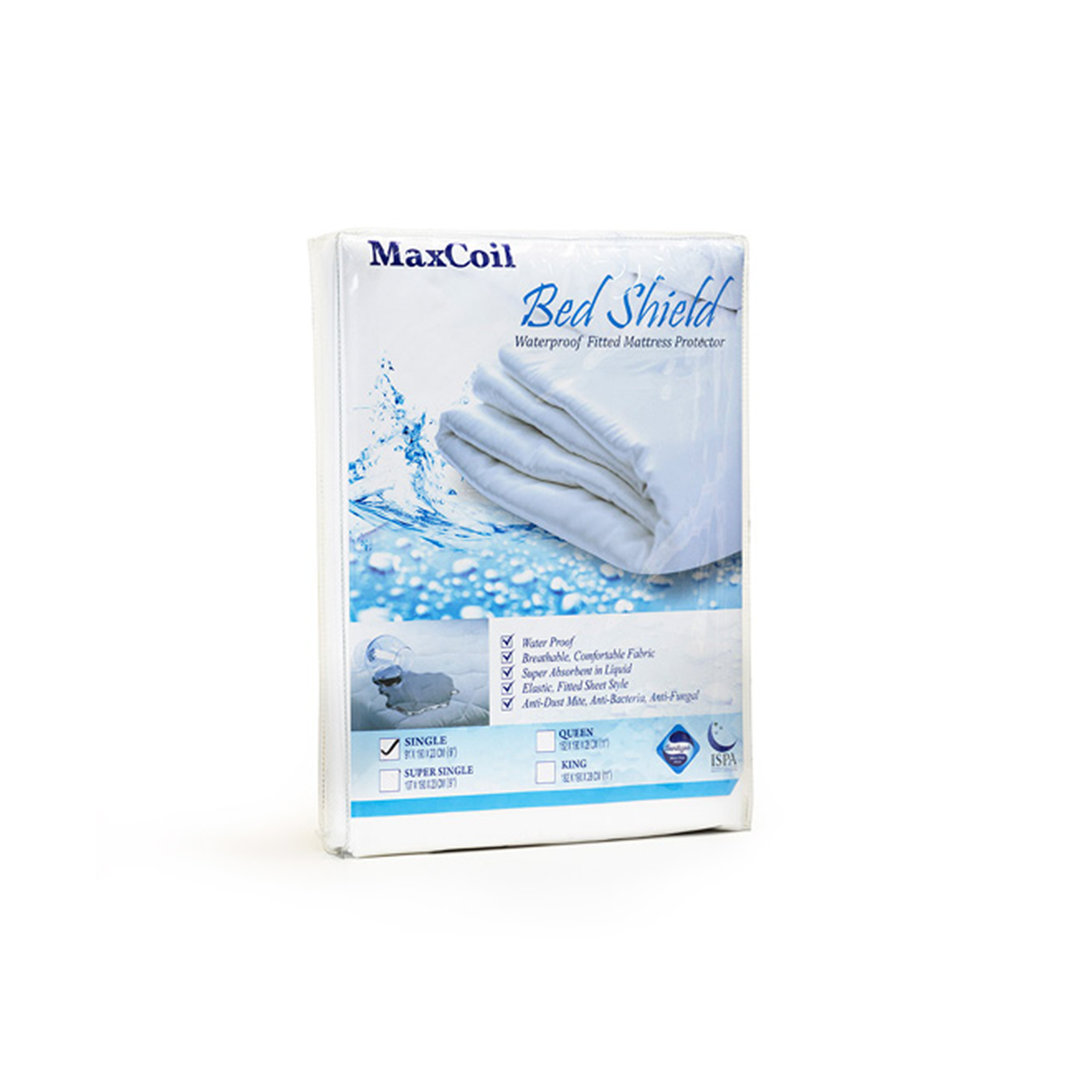 MaxCoil Bed Shield Waterproof Fitted Protector (4 Sizes)