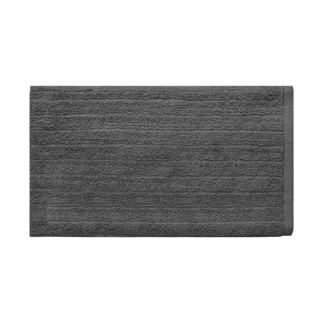 EVERYDAY 100% Cotton Hand Towel 70 x 40 cm - Charcoal - 3 - Monochromatic texture, Grid-like pattern, Textured surface
