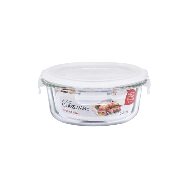 Algo Airtight Stackable Glass Container with Divider - Round (3 Sizes) - 3