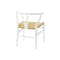 Gianna Dining Table 1.8m with 4 Caine Chairs in White, Natural Cord - 15