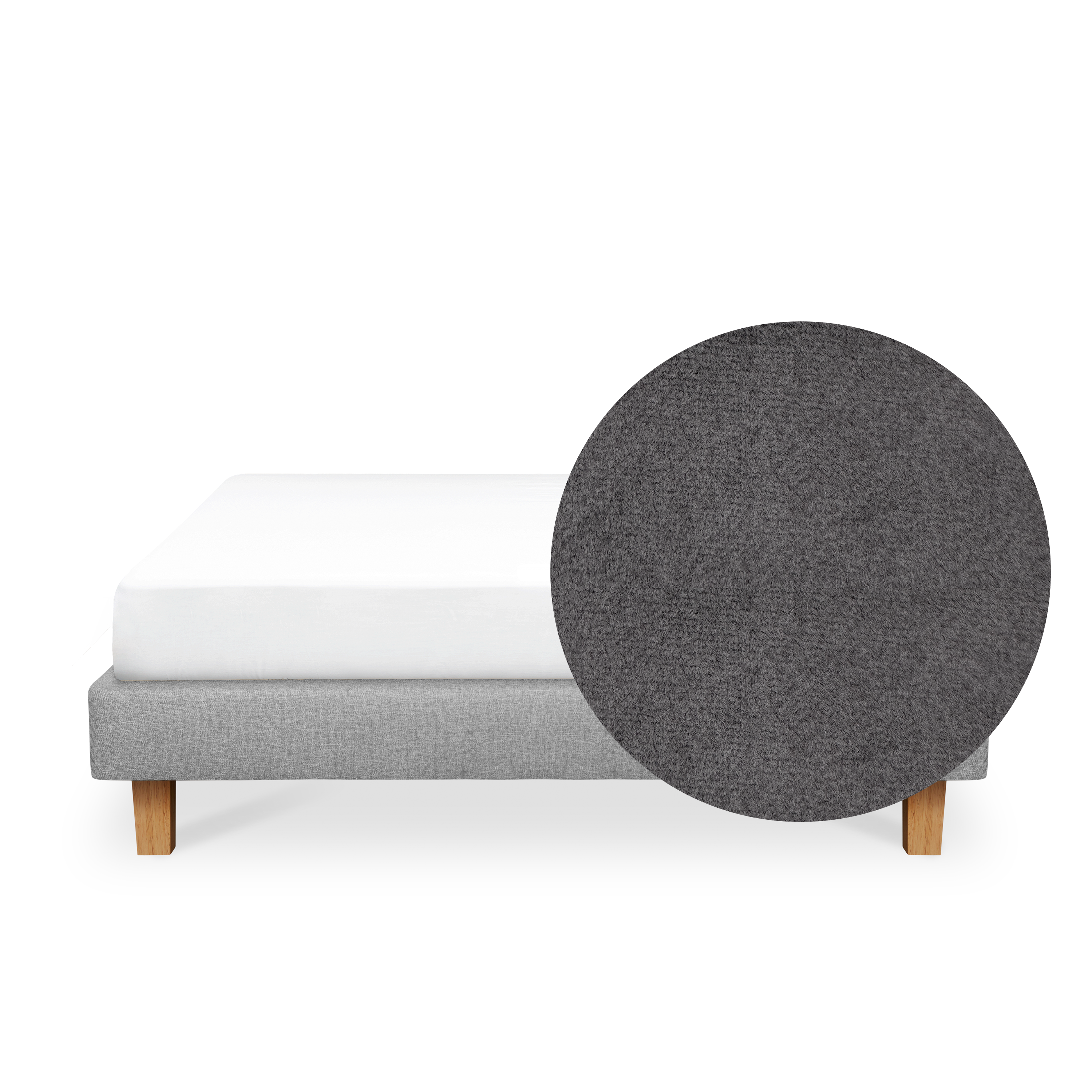 ESSENTIALS Queen Divan Bed - Shadow Grey (Pet Friendly)